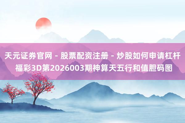 天元证券官网 - 股票配资注册 - 炒股如何申请杠杆 福彩3D第2026003期神算天五行和值胆码图